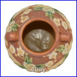 Roseville Cherry Blossom Brown 1933 Vintage Art Pottery Ceramic Vase 618-5