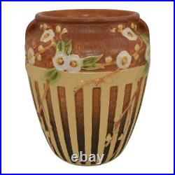Roseville Cherry Blossom Brown 1933 Vintage Art Pottery Ceramic Vase 623-7 Roseville Cherry Blossom Brown 1933 Vintage Art Pottery Ceramic Vase 623-7