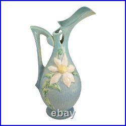 Roseville Clematis Blue 1944 Vintage Art Pottery Ceramic Ewer 18-15