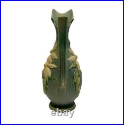 Roseville Clematis Blue Green 1944 Vintage Art Pottery Ceramic Pitcher 18-15