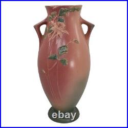 Roseville Columbine 1941 Vintage Art Deco Pottery Pink Ceramic Vase 27-16