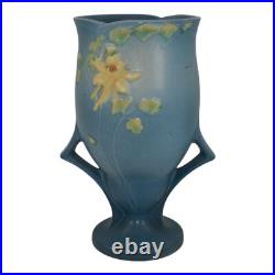 Roseville Columbine Blue 1941 Mid Century Modern Art Pottery Ceramic Vase 22-9