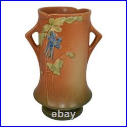 Roseville Columbine Brown 1941 Mid Century Modern Art Pottery Ceramic Vase 20-8