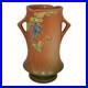 Roseville Columbine Brown 1941 Mid Century Modern Art Pottery Ceramic Vase 20-8