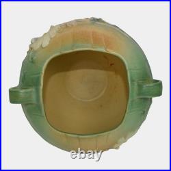 Roseville Cosmos Green 1939 Vintage Art Pottery Ceramic Handled Bowl Vase 376-6