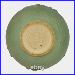 Roseville Cosmos Green 1939 Vintage Art Pottery Ceramic Handled Bowl Vase 376-6