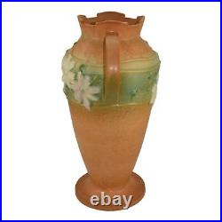 Roseville Cosmos Tan 1939 Vintage Art Pottery Ceramic Handled Vase 956-12
