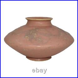 Roseville Cremona Pink 1928 Vintage Art Deco Pottery Ceramic Squat Vase 351-4 Roseville Cremona Pink 1928 Vintage Art Deco Pottery Ceramic Squat Vase 351-4