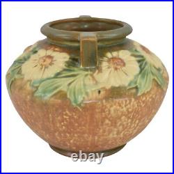 Roseville Dahlrose 1928 Vintage Art Deco Pottery Brown Ceramic Vase 364-6