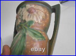 Roseville Dahlrose 1928 Vintage Art Pottery Brown Ceramic Wall Pocket