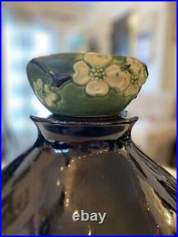 Roseville Dogwood Green 1920 Vintage Art Pottery Ceramic Bowl Rare Collectible