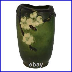 Roseville Dogwood Smooth Green 1920 Vintage Art Pottery Ceramic Vase 138-10