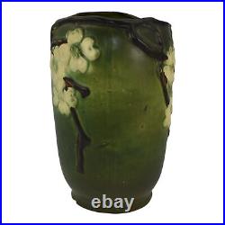 Roseville Dogwood Smooth Green 1920 Vintage Art Pottery Ceramic Vase 138-10