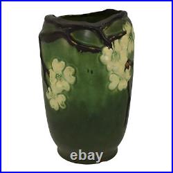 Roseville Dogwood Smooth Green 1920 Vintage Art Pottery Ceramic Vase 138-10