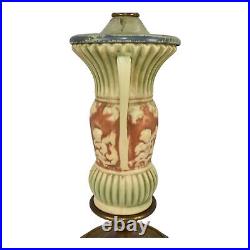 Roseville Donatello 1916 Vintage Art Pottery Brown Green Ceramic Vase Lamp