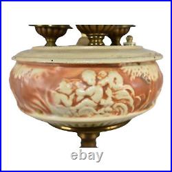 Roseville Donatello 1916 Vintage Art Pottery Brown Triple Ceramic Lamp