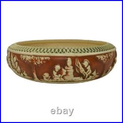 Roseville Donatello 1916 Vintage Art Pottery Ceramic Console Bowl 55-10 Roseville Donatello 1916 Vintage Art Pottery Ceramic Console Bowl 55-10