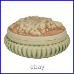 Roseville Donatello 1916 Vintage Art Pottery Ceramic Covered Box Powder Jar 2