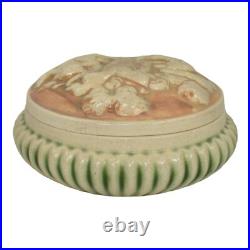 Roseville Donatello 1916 Vintage Art Pottery Ceramic Covered Box Powder Jar 2