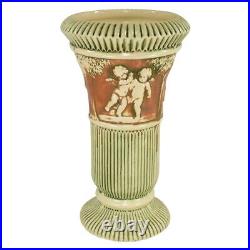 Roseville Donatello 1916 Vintage Art Pottery Ivory Tall Ceramic Vase 113-15