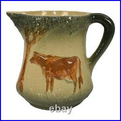 Roseville Early Ware Brown Cow 1910-16 Vintage Art Pottery Small Ceramic Pitcher