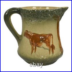 Roseville Early Ware Brown Cow 1910-16 Vintage Art Pottery Small Ceramic Pitcher
