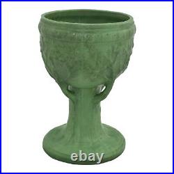 Roseville Egypto Matte Green 1905 Vintage Art Pottery Ceramic Compote Vase 11-9