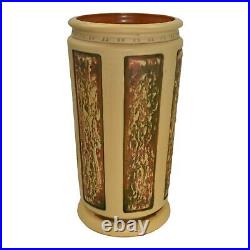 Roseville Florentine II Brown 1933 Art Pottery Ceramic Umbrella Stand 298-18