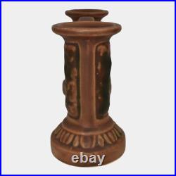 Roseville Florentine I 1920 Arts And Crafts Pottery Brown Double Bud Vase 40-4
