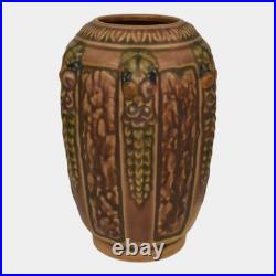 Roseville Florentine I Brown 1924 Art Pottery Ceramic Vase 229-6