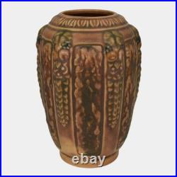 Roseville Florentine I Brown 1924 Art Pottery Ceramic Vase 229-6