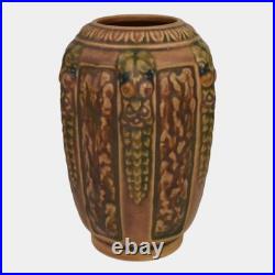 Roseville Florentine I Brown 1924 Art Pottery Ceramic Vase 229-6