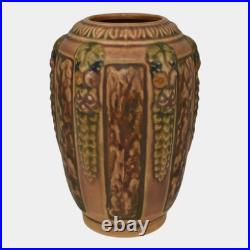 Roseville Florentine I Brown 1924 Art Pottery Ceramic Vase 229-6
