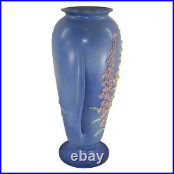 Roseville Foxglove 1942 Vintage Art Pottery Blue Tall Ceramic Floor Vase 56-18