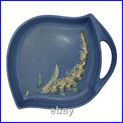 Roseville Foxglove Blue 1942 Mid Century Modern Art Pottery Ceramic Tray 419-8