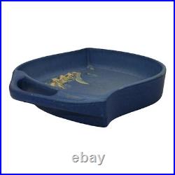 Roseville Foxglove Blue 1942 Mid Century Modern Art Pottery Ceramic Tray 419-8