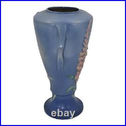Roseville Foxglove Blue 1942 Vintage Art Deco Pottery Ceramic Flower Vase 55-16