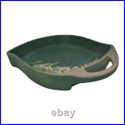 Roseville Foxglove Green 1942 Mid Century Modern Art Pottery Ceramic Tray 419-8