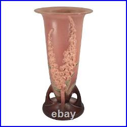Roseville Foxglove Pink 1942 Vintage Art Deco Pottery Ceramic Flower Vase 53-14