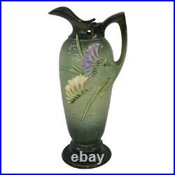 Roseville Freesia 1945 Vintage Art Pottery Green Ceramic Ewer 21-15