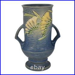 Roseville Freesia Blue 1945 Mid Century Modern Art Pottery Ceramic Vase 123-9