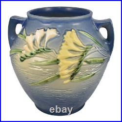 Roseville Freesia Blue 1945 Vintage Art Pottery Ceramic Cookie Jar 4-8