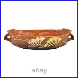 Roseville Freesia Brown 1945 Mid Century Modern Art Pottery Ceramic Bowl 468-12