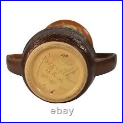 Roseville Freesia Brown 1945 Mid Century Modern Art Pottery Ceramic Vase 124-9