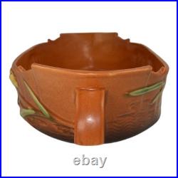 Roseville Freesia Brown 1945 Vintage Art Pottery Ceramic Console Bowl 468-12