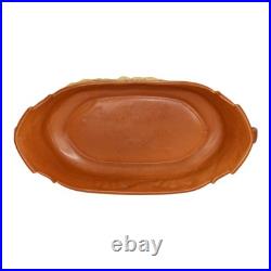 Roseville Freesia Brown 1945 Vintage Art Pottery Ceramic Console Bowl 468-12