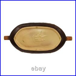 Roseville Freesia Brown 1945 Vintage Art Pottery Ceramic Console Bowl 468-12