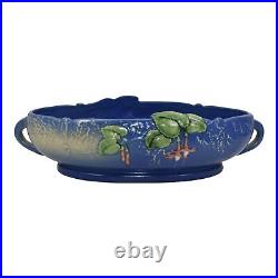 Roseville Fuchsia Blue 1938 Vintage Art Pottery Ceramic Console Bowl 352-12