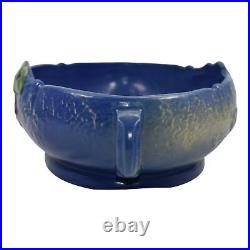 Roseville Fuchsia Blue 1938 Vintage Art Pottery Ceramic Console Bowl 352-12