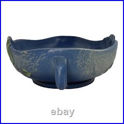 Roseville Fuchsia Blue 1938 Vintage Art Pottery Ceramic Console Bowl 353-14
